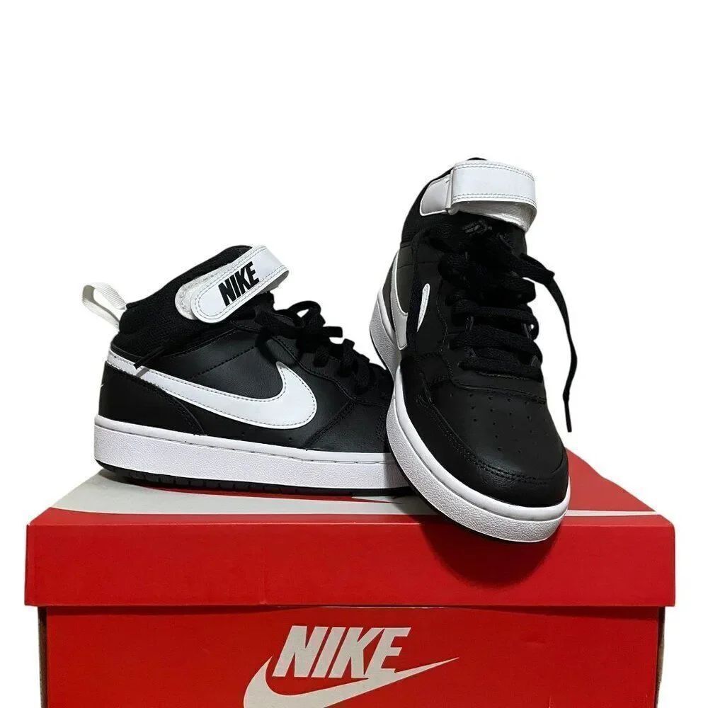 Nike Court Borough Mid 2 Black/White CD7782-010 Youth Sneakers - Size 6Y NIB